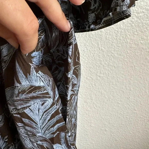 SAIPH Santorini Floral Maxi Dress Size L Blue White Cotton Italy Relaxed Coastal - Picture 7 of 9